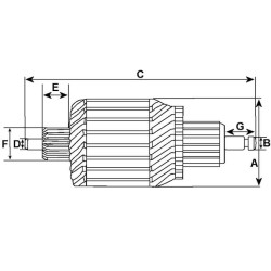 Armadura para motor de arranque  Bosch 0001138001 / 0001138003 / 0001138013