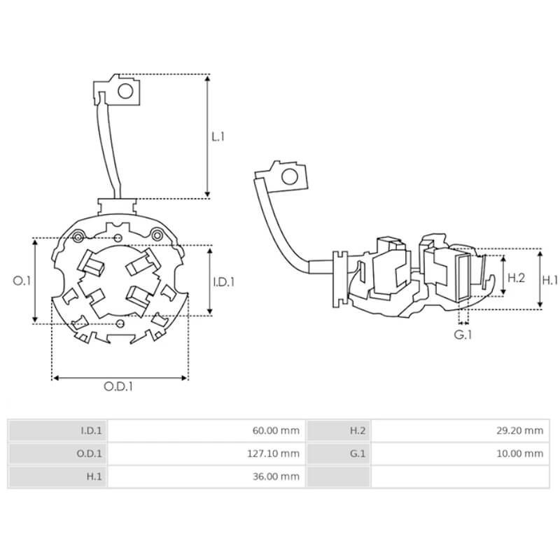 Porte balais pour démarreur Delco remy 10461081 / 10478805 / 10478806 Porte balais pour démarreur Delco remy 10461081 / 10478805 / 10478806