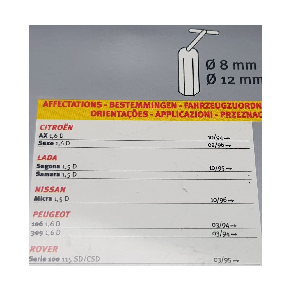 Jeu De 4 Bougies De Préchauffage M12x1.25 70 Mm - Compatible AX 1.4D, Escort, Master, Trafic, Ducato, équivalent 5960.K0, 7701040208