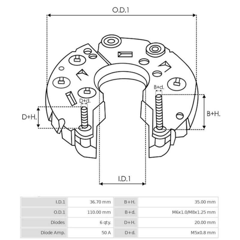 Gleichrichter für lichtmaschine Bosch 0120488156 / 0120488157 / 0120488158