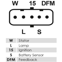 Regulador para alternador Bosch 0120000019 / 0124555005 / 0124555006