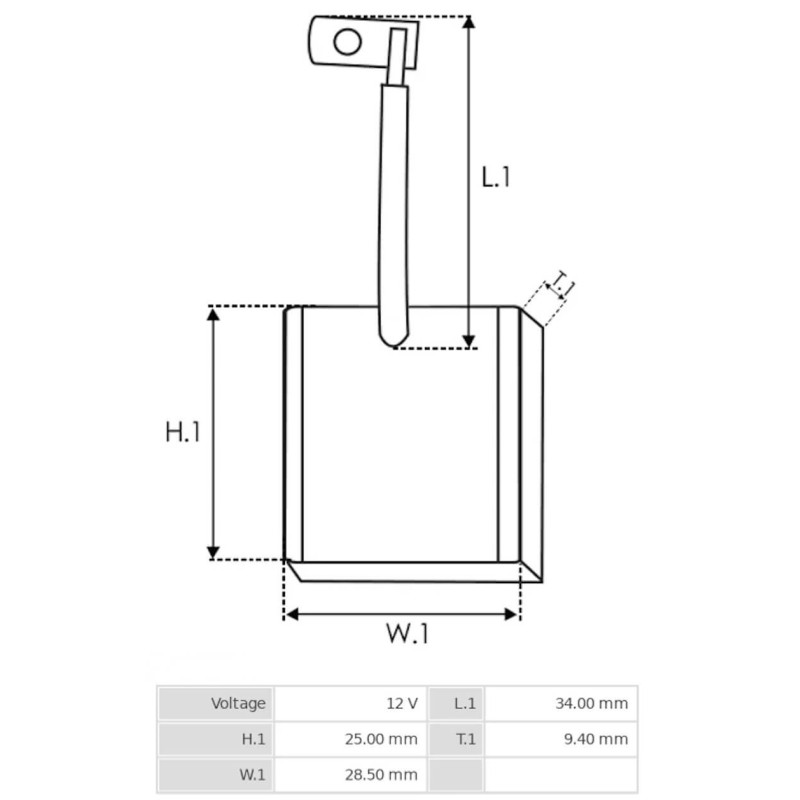 Set di spazzole per motorino di avviamento  Delco remy 1988323 / 1990318 / 1990321 / 1990326