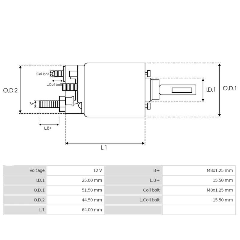 Magnetschalter für anlasser Mitsubishi M000T33571 / M0T33571