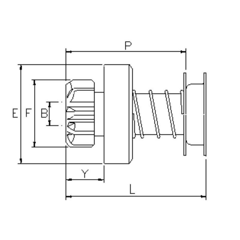 Bendix para arranque Paris-rhone D11E101 / D11E43 / D11E57 / D11E87