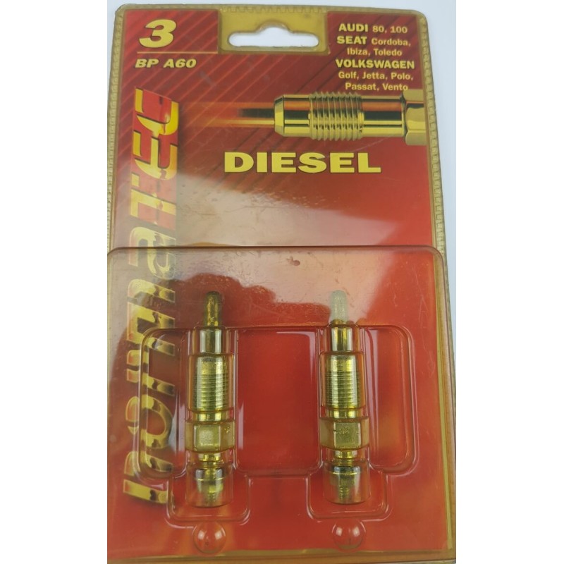 Jeu de 2 bougies de préchauffage pour Audi 80 / Cordoba / Golf 1.6D