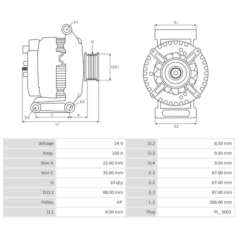 Lichtmaschine Mitsubishi A004TRG791 / A004TR6091AM Scania 100A