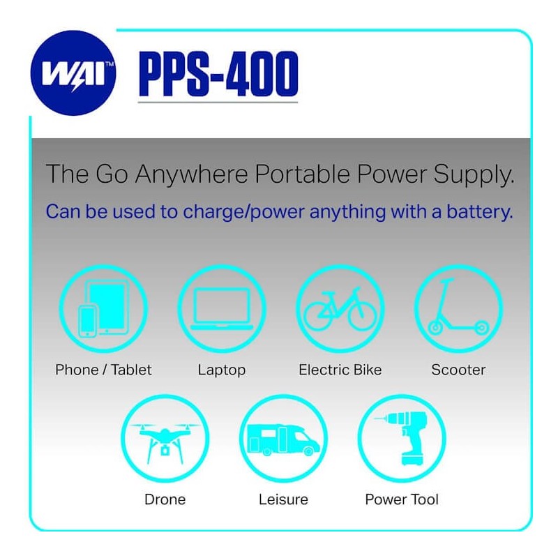 Portable Lithium Battery Charger / 400W Output, 220V-12V-USB 5V