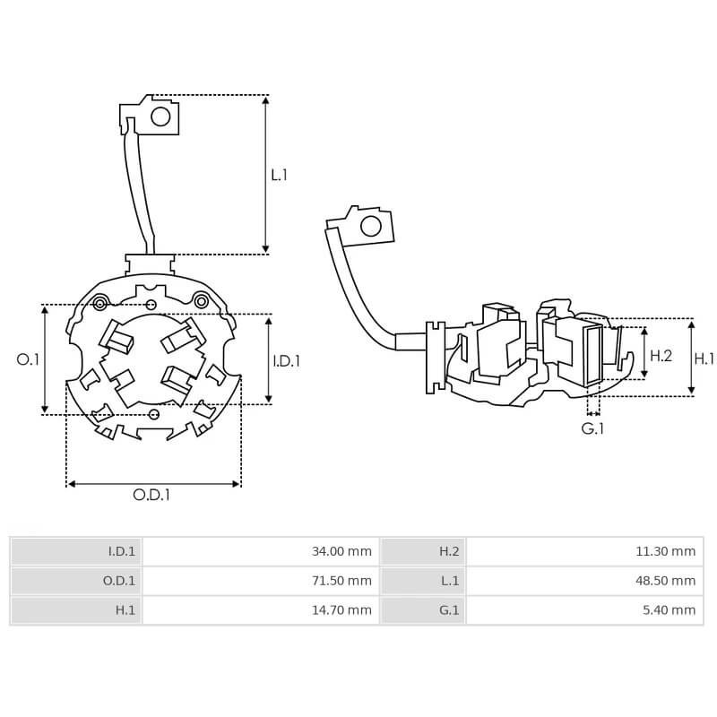 portaescobillas para motor de arranque Valéo TM000A27301 / TM000A27601 / TM000A31001