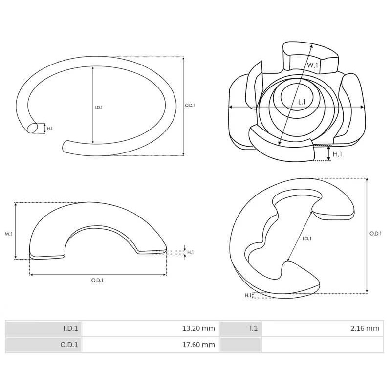 Anillos de bloqueo para motor de arranque Bosch 0001223504 / 0001230002 / 0001230006