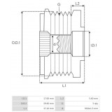 Riemenscheibe für lichtmaschine Kia 0K553-18-300A / 0K554-18-300 / 0K554-18-300A