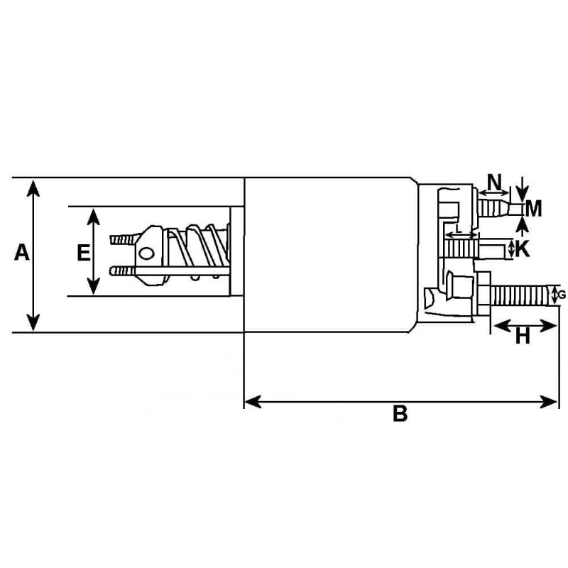 Solenoide para motor de arranque Lucas 063220932010 / 063221433010 / 063221531010