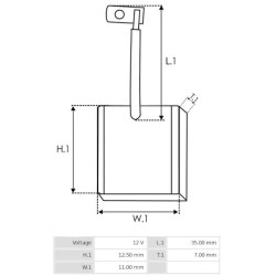 Juego de escobillas para motor de arranque Valéo ESW20ER123 / ESW20ER20 / ESW20ER25