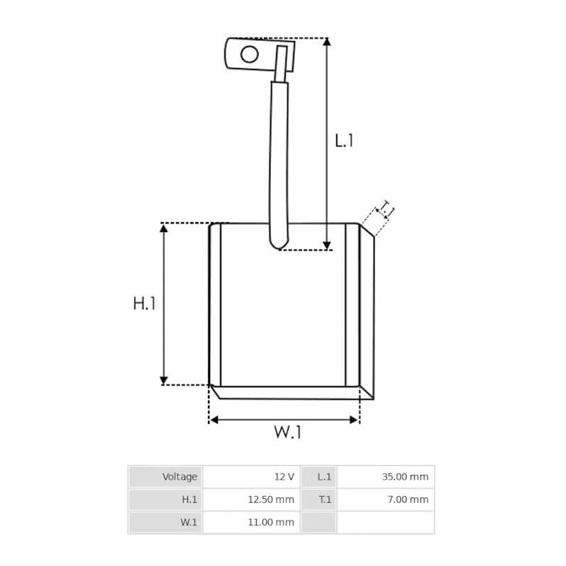Brush set for starter Valéo ESW20ER123 / ESW20ER20 / ESW20ER25