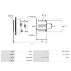 Béndix para arranque Bosch 0001212005 / 0001212006 / 0001212007