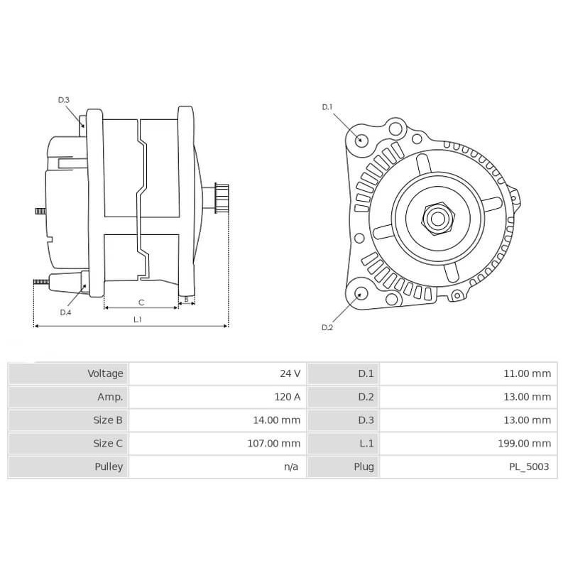 Alternatore sostituisce 0124655131 / 0124655156 / 01183602