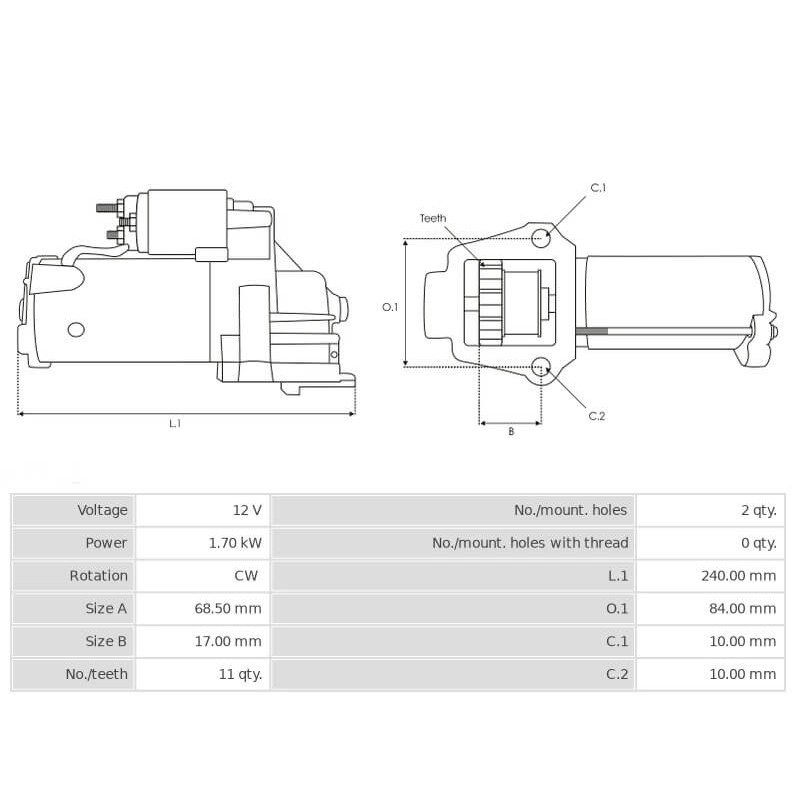 Anlasser ersetzt 10465606 / 8000193 / 9000895 / 3862308