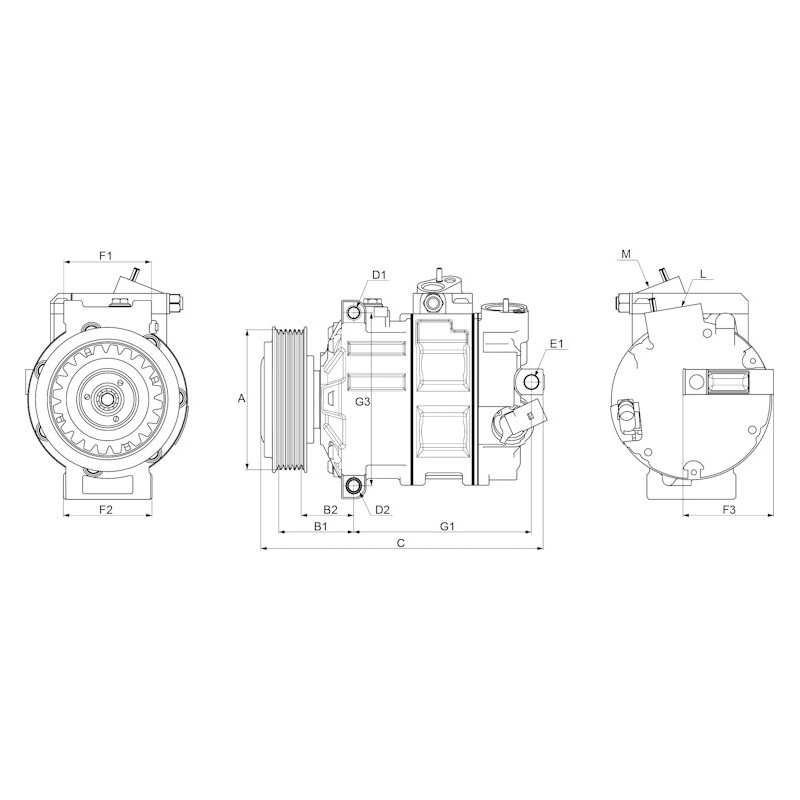 AC compressor replacing DCP32006K / 7H0820805 / 447220-9095