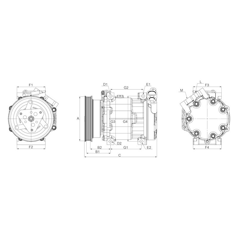 Compresseur de climatisation remplace 1846037 / E3B1-19D629-AA