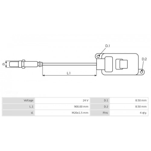 Capteur NOX remplace 5WK96752C / 4326868 / 1953530