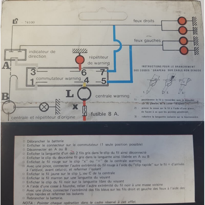 Kit warning 12 volts with switch / Red Light / 