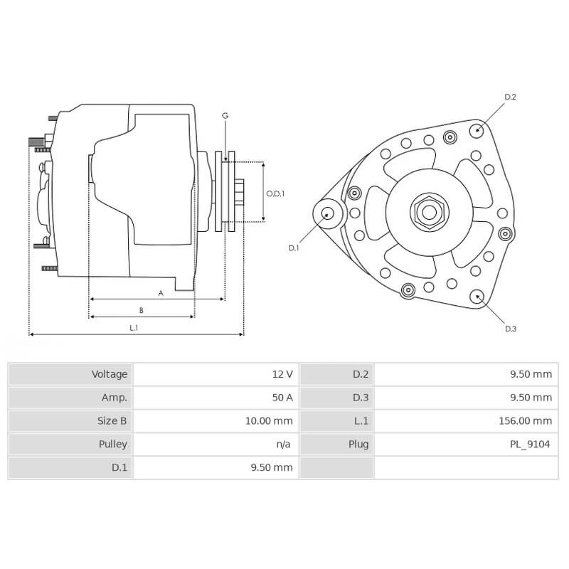 Alternateur remplace BOSCH 0 123 105 001 et BMW 12-31-2-306-020