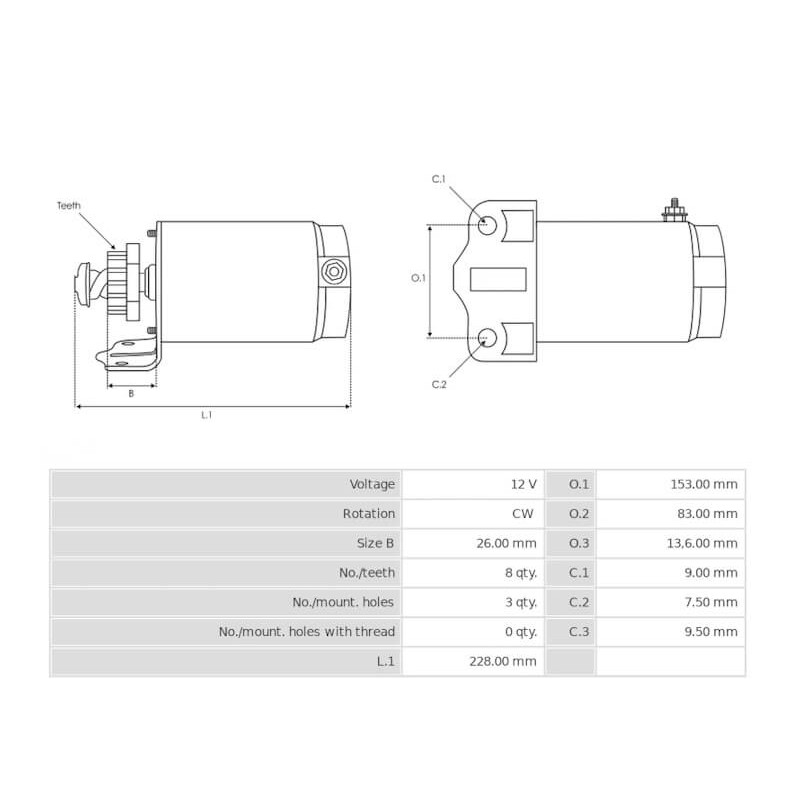 Starter replacing 515-175-843 / 428000-1101 Lynx / Ski-Doo