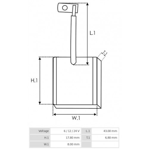 Jeu de balais AS OB9131S remplace Carbotech AX005