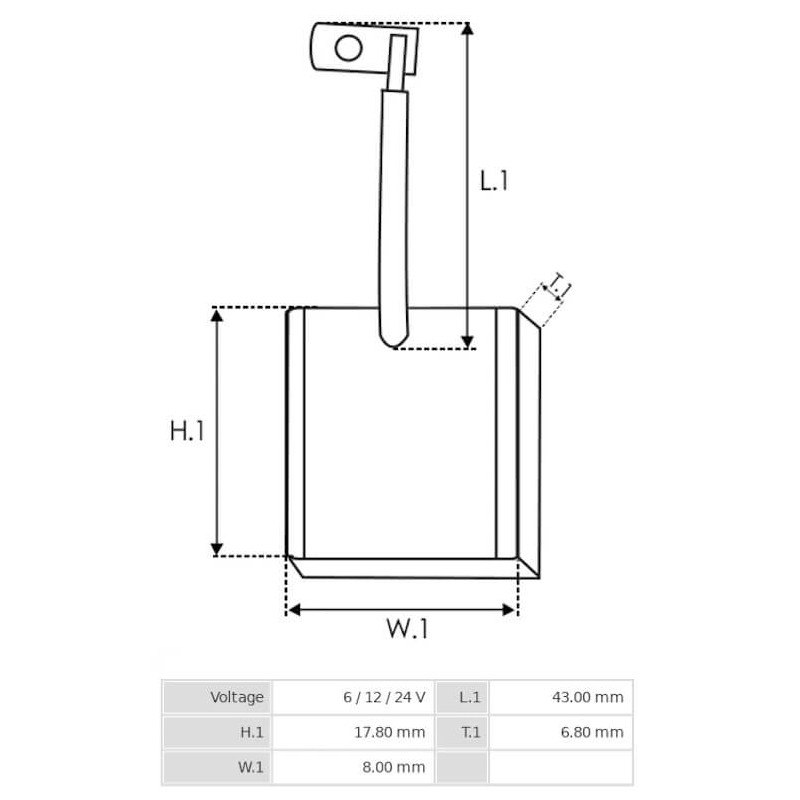 Jeu de balais AS OB9131S remplace Carbotech AX005