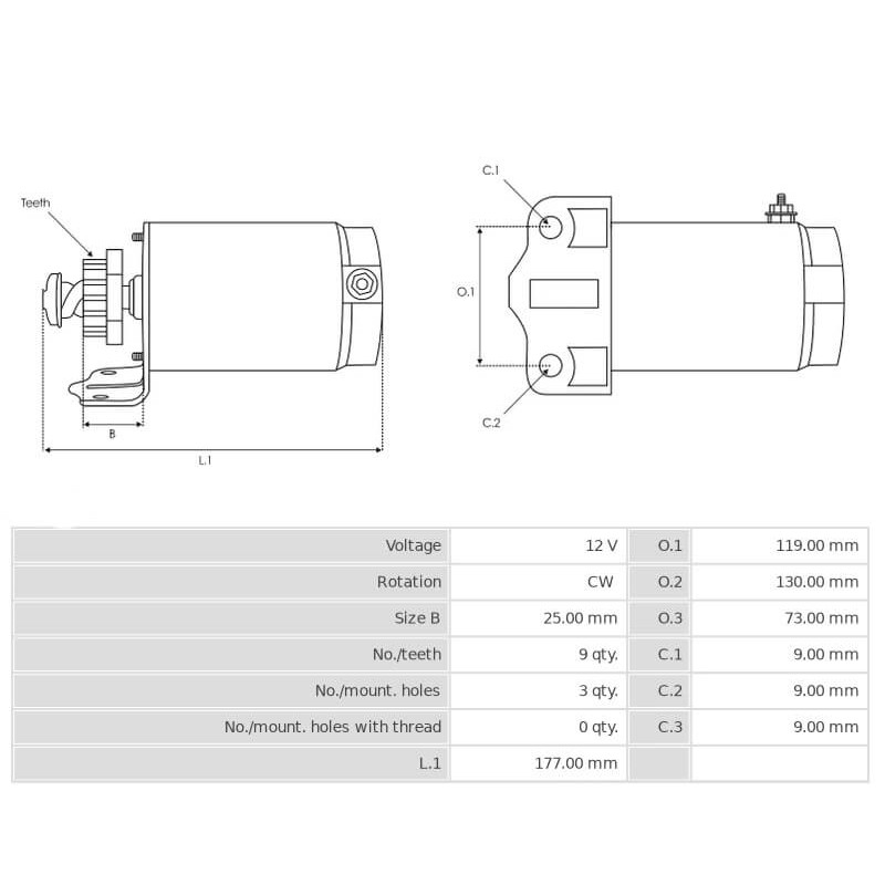 Démarreur remplace 8CW-81800-00-00 / 8CW-81800-01-00 Yamaha