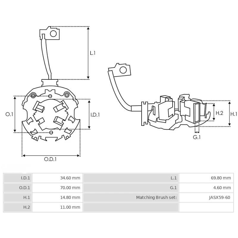 Kohlenhalter für anlasser HITACHI S114-566 / s114-568 / S114-568A
