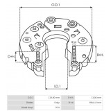 Piastra diodi per alternatore Hitachi LR160-741H / LR160-745 / LR180-733