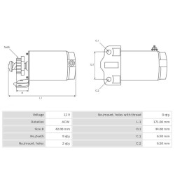 Starter motor replaces 5EB-81890-00-00 / SMU0210 / 18763N for Yamaha FZ6 / YZF-R motorcycles