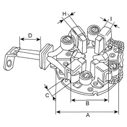 portaescobillas para motor de arranque sustituye 1004336363 / 2004336227