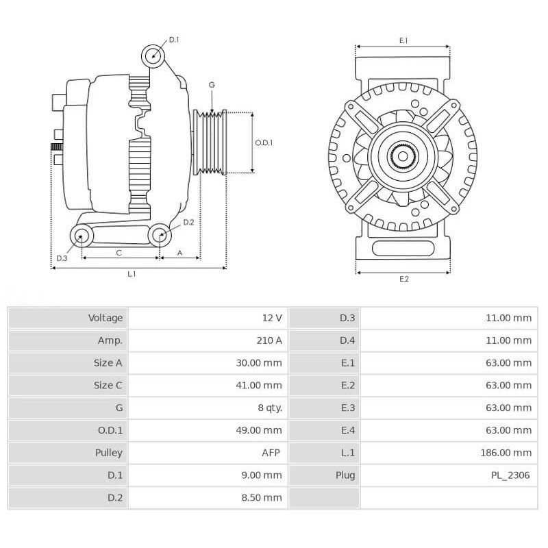Alternador sustituye 104210-6510 / 104210-6511 / 12317616120