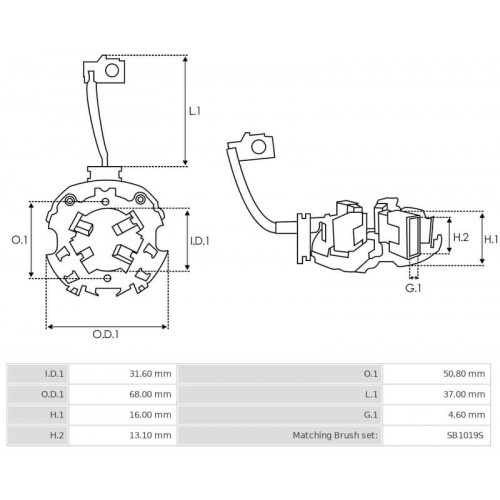 Kohlenhalter für anlasser DELCO REMY 113136 / 8000174 / 96467385