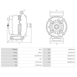Alternatore sostituisce 8600434  / XA2019  / XA2085 / CAL60620AS