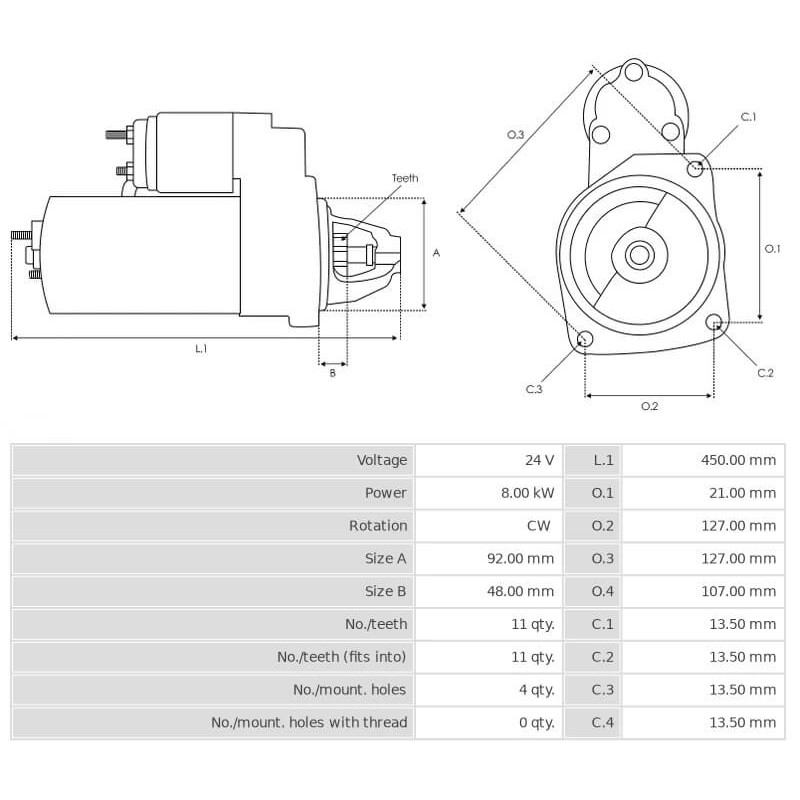 Anlasser ersetzt 5001014212 / M9T80071 / CST10654 RENAULT V.I