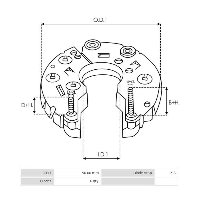 Pont de diodes pour alternateur Bosch 0120300516 / 0120300558 / 0120300559