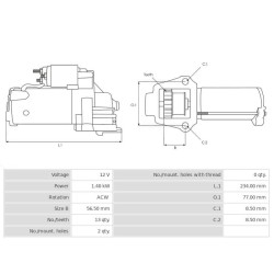 Motor de arranque sustituyeS114-867 / S114-867A / S114-867B / S114-867BN / 63P-81800-00