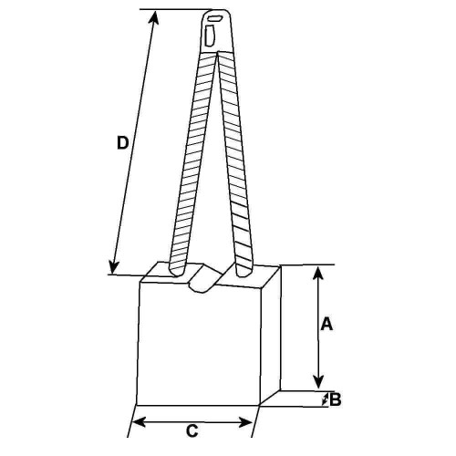 Jeu de balais / charbon pour démarreur Magneti Marelli 63224600 / 63224602 / 63224691 / M125M3-Z9(3/12)