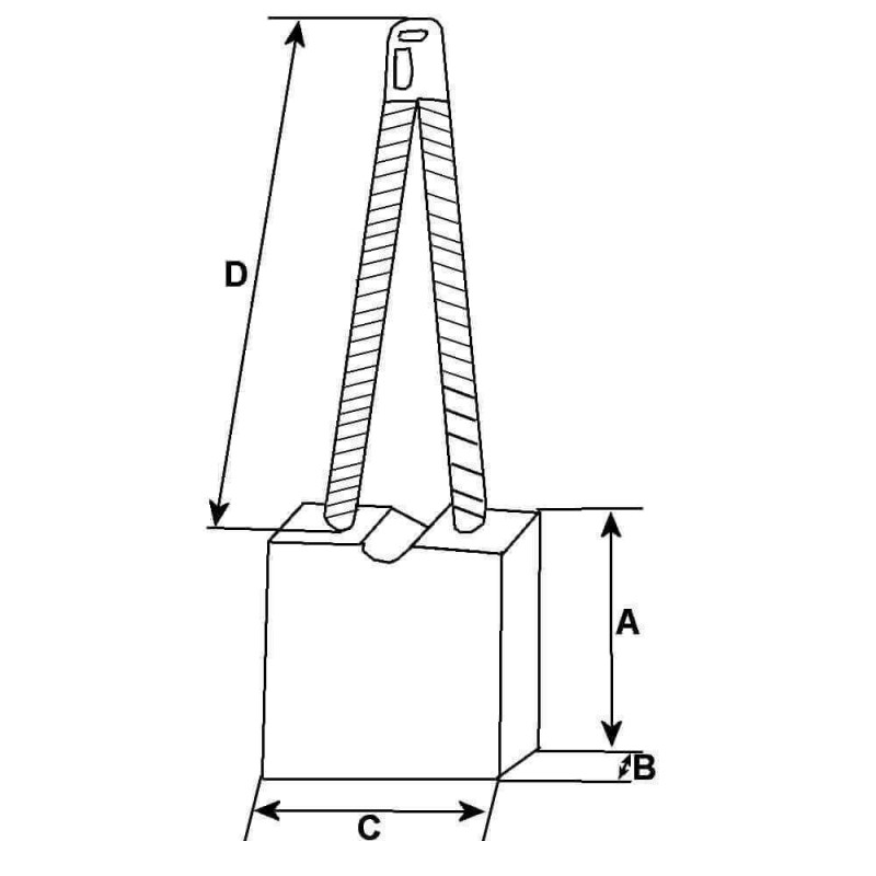 Jeu de balais / charbon pour démarreur Magneti Marelli 63224600 / 63224602 / 63224691 / M125M3-Z9(3/12)