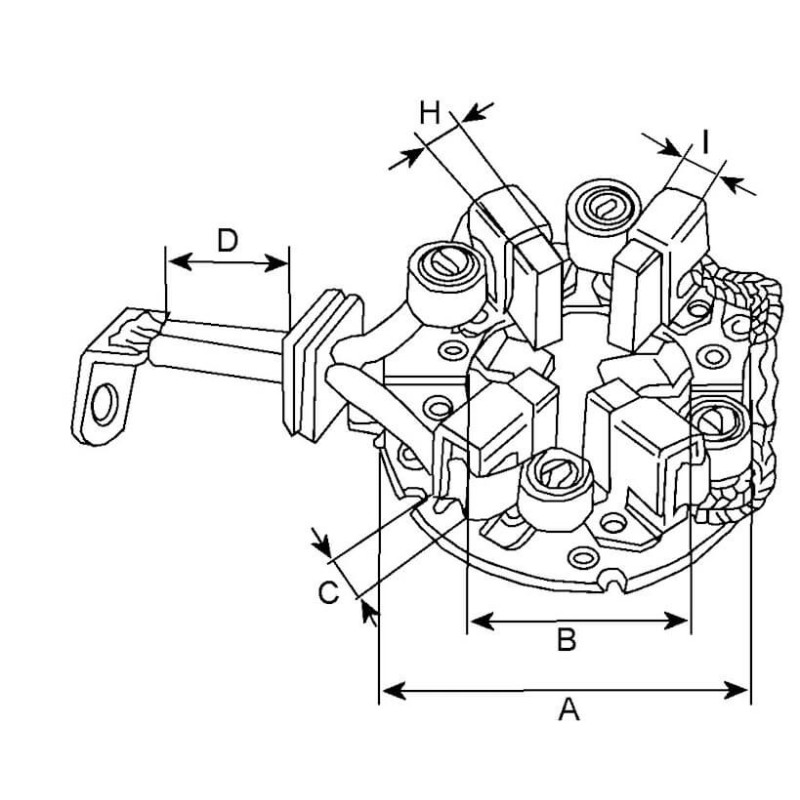 portaescobillas para motor de arranque Hitachi S114-456 / S114-556 / S114-556A