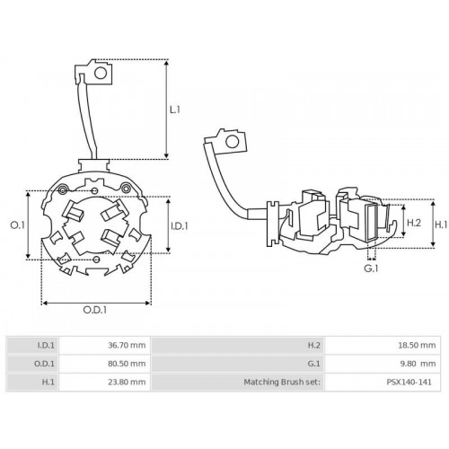 Brush Gear for stater Valéo D9R112 / D9R116 / D9R118 / D9R121