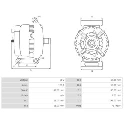 Alternateur remplace 8600376 / 20R3599 / 3218928 Caterpillar 120A Alternateur remplace 8600376 / 20R3599 / 3218928 Caterpillar 120A