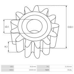 Portaescobillas para motor de arranque Mitsubishi M000T20871 / M000T60081 / M000T60081A