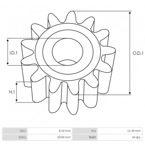 Couronne per motorino di avviamento Mitsubishi M000T20871 / M000T60081 / M000T60081A