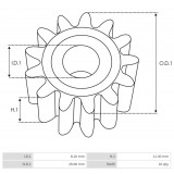 Gear wheel for starter MITSUBISHI M000T20871 / M000T60081 / M000T60081A