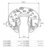 Piastra diodi per alternatore Iskra / Mahle AAK1140 / AAK1150 / MG519