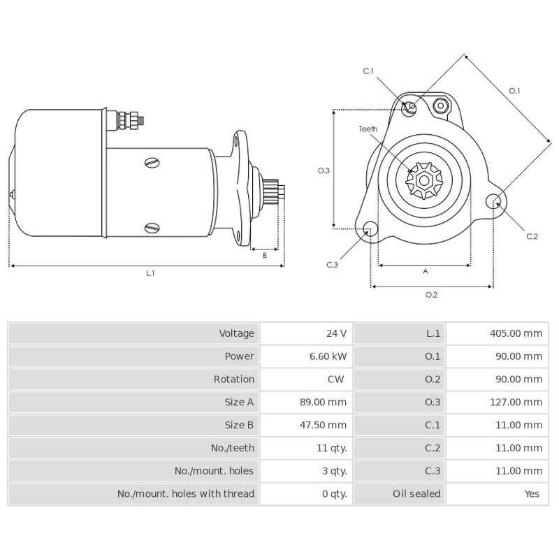 Starter replacing 0001417055 / 0001417056 / 01178255 KHD / DEUTZ