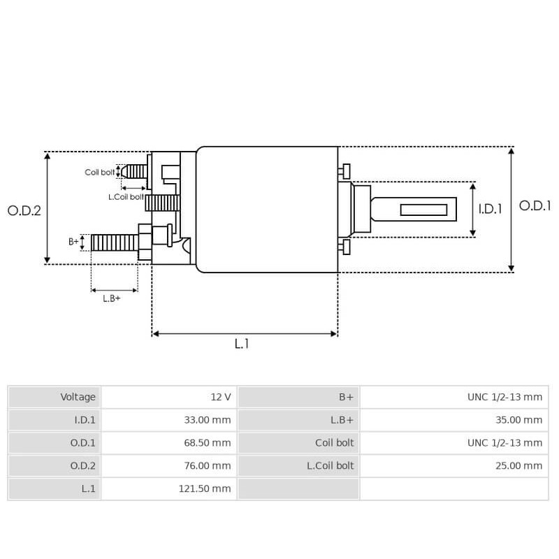 Solenoide para motor de arranque Delco remy 10478931 / 10478932 / 10478832